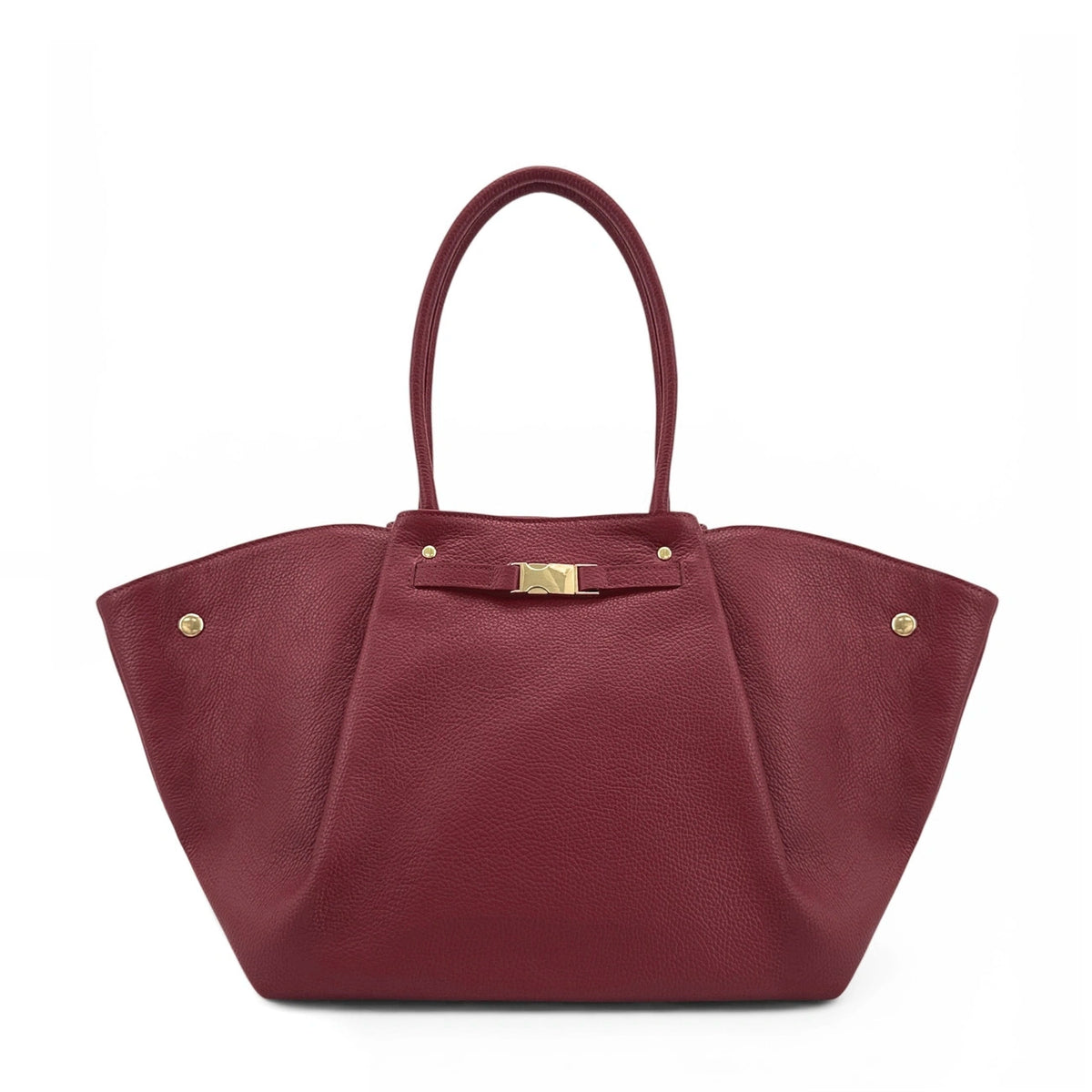 Borsa shopper in pelle martellata CAMPUS Marrone cioccolato