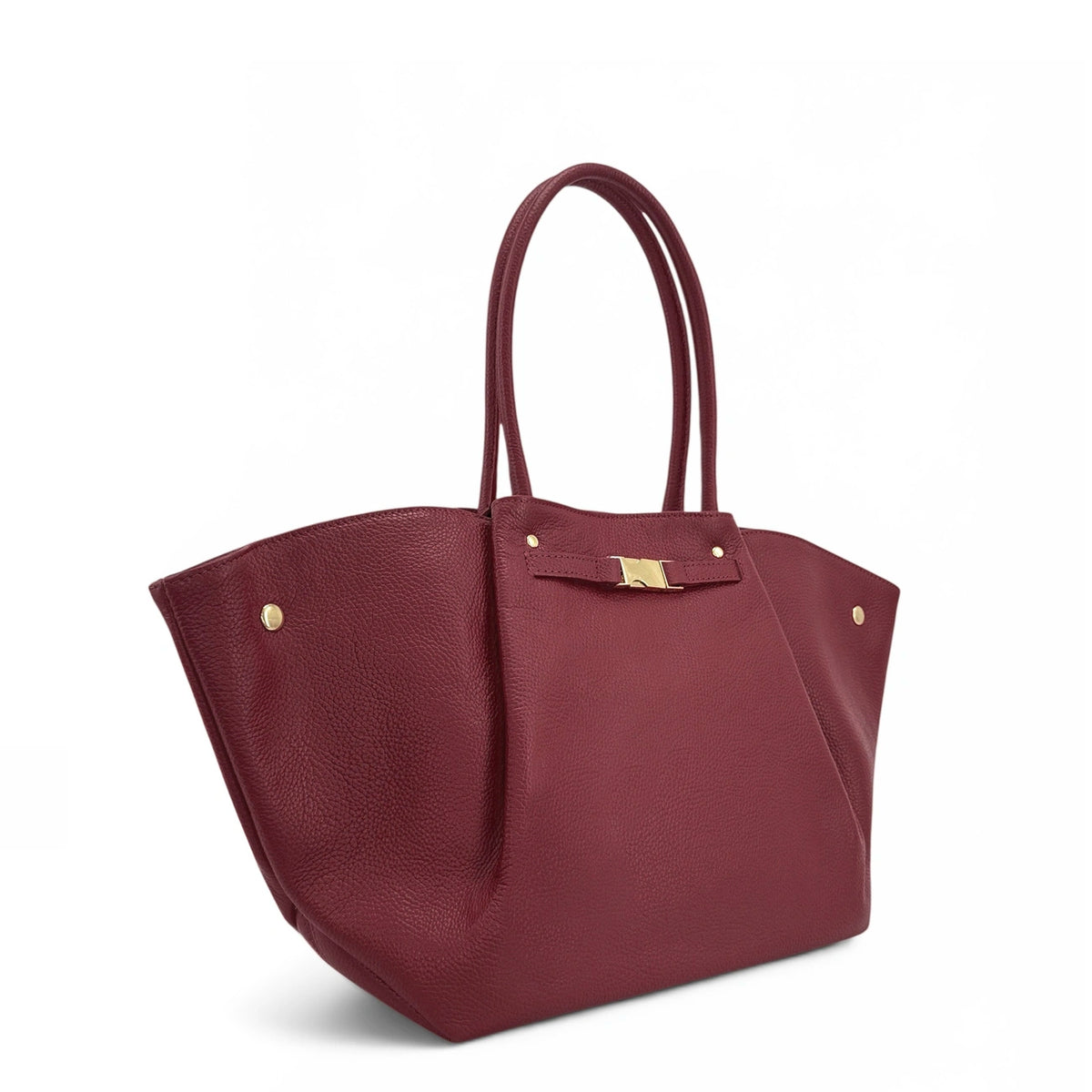 Borsa shopper in pelle martellata CAMPUS Marrone cioccolato