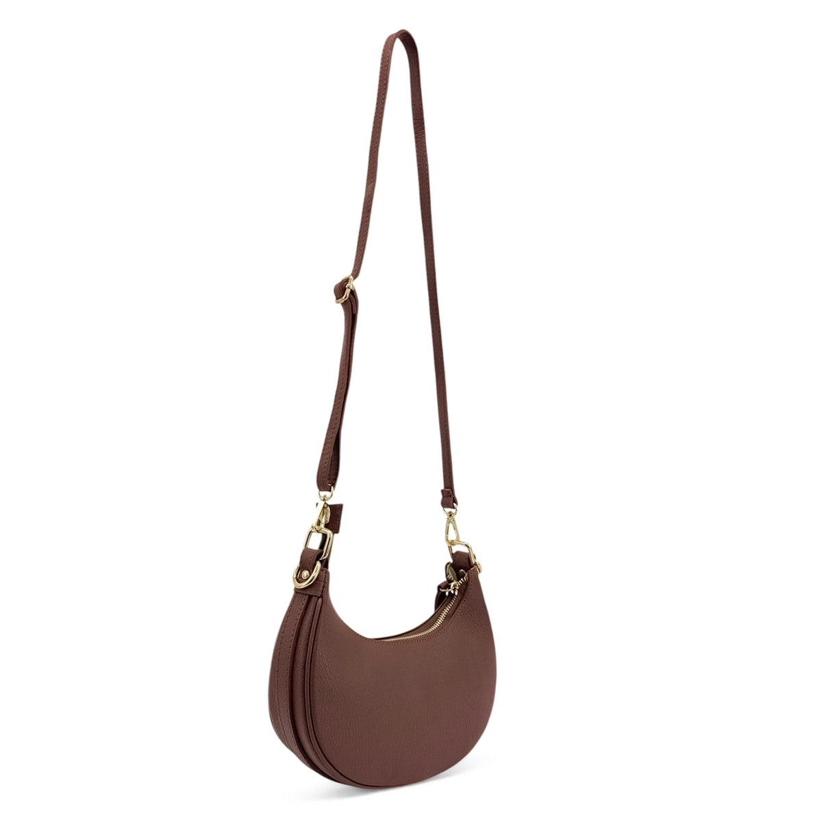Bolso de mano media luna de ante MUNE Marrón castaño