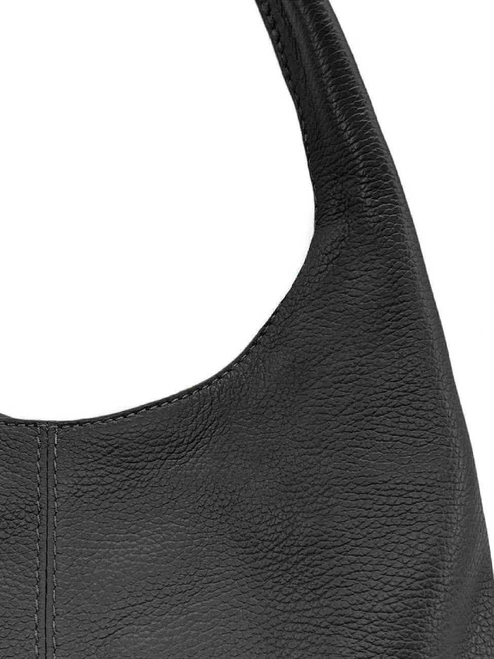 Schultertasche aus genarbtem Leder BOSTON Schwarz