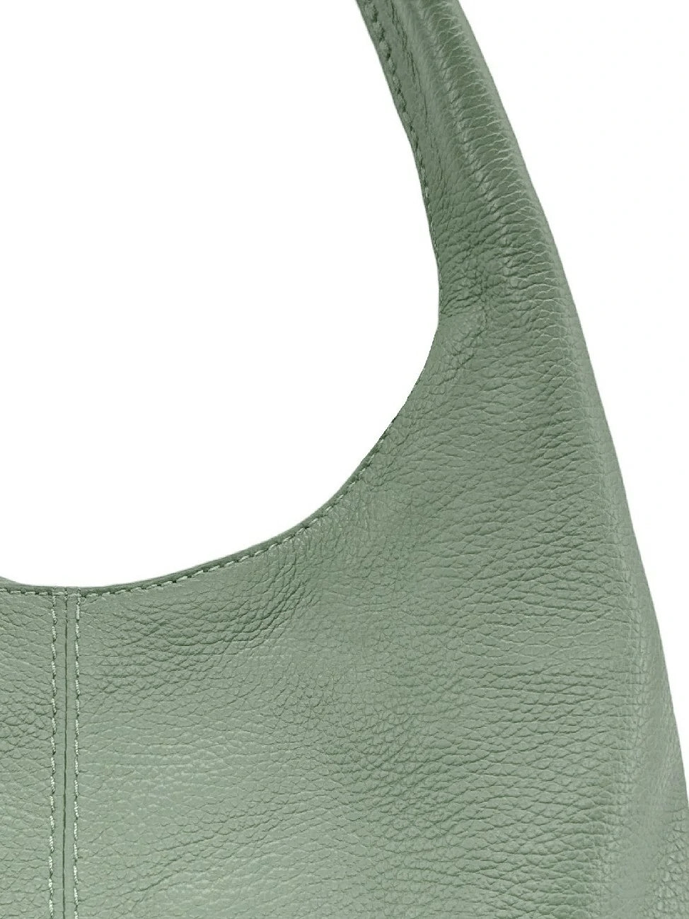 Schultertasche aus genarbtem Leder BOSTON Mandelgrün