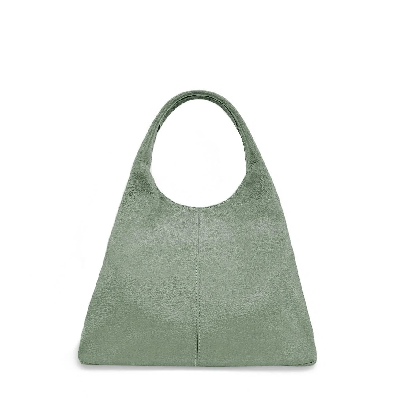 Grained leather shoulder bag BOSTON Dark mole