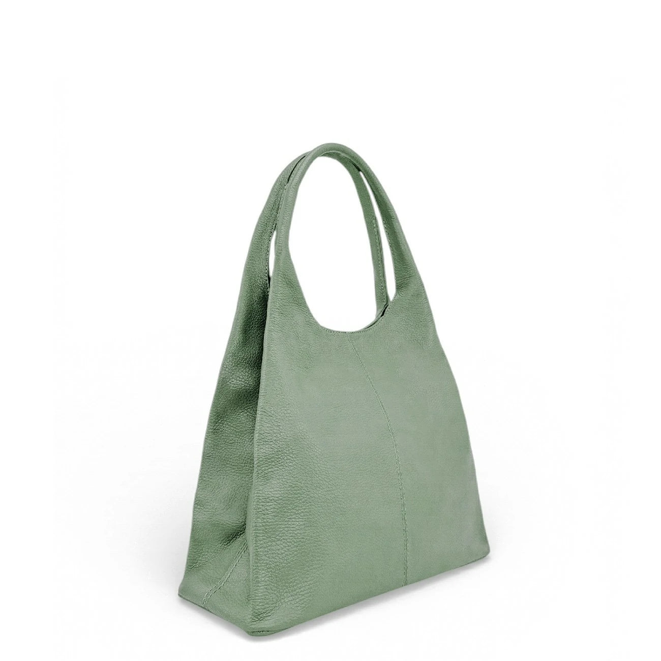 Grained leather shoulder bag BOSTON Dark mole