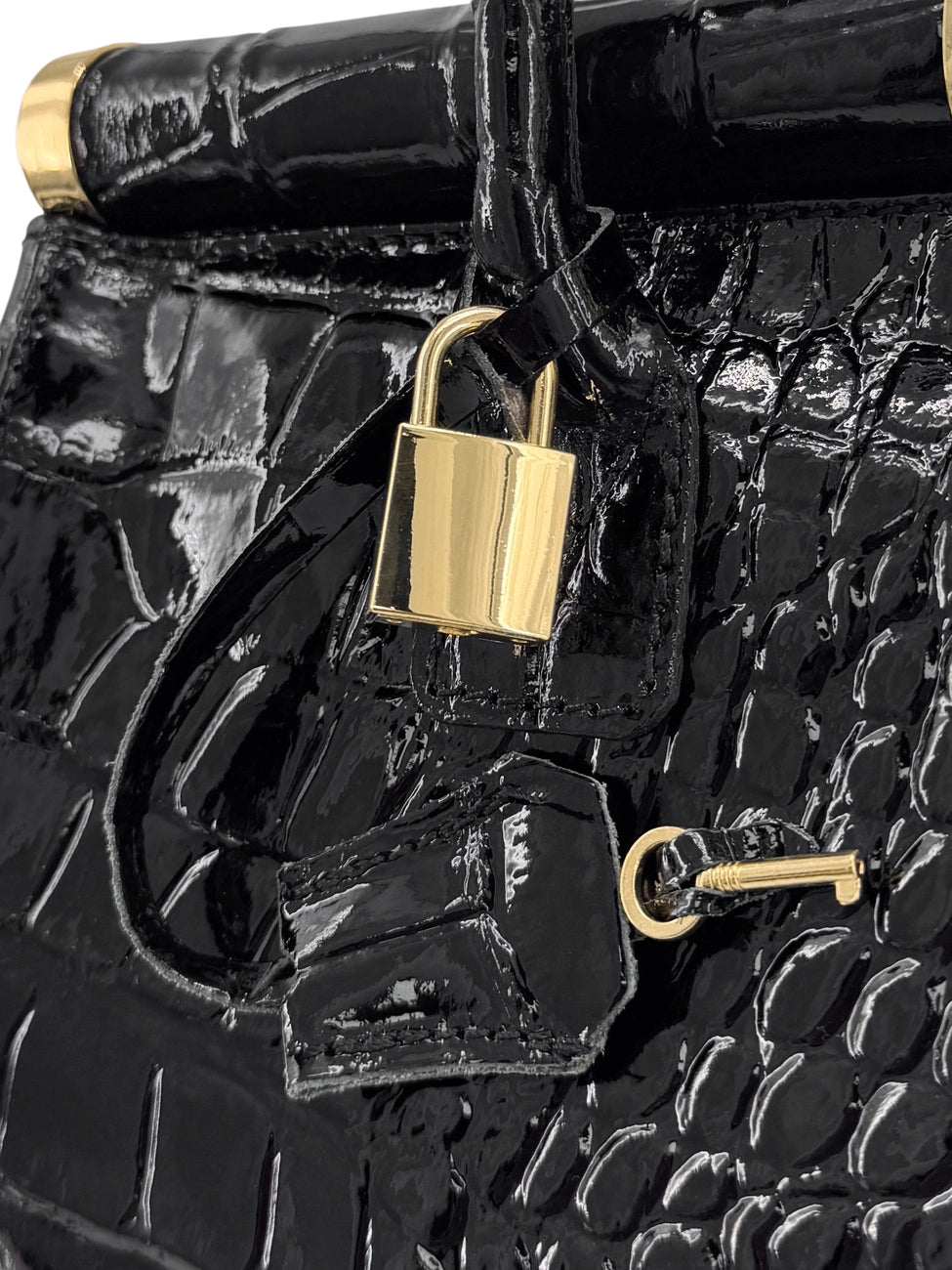 Sac bowling en cuir à motif crocodile TROCADERO CROCO Noir