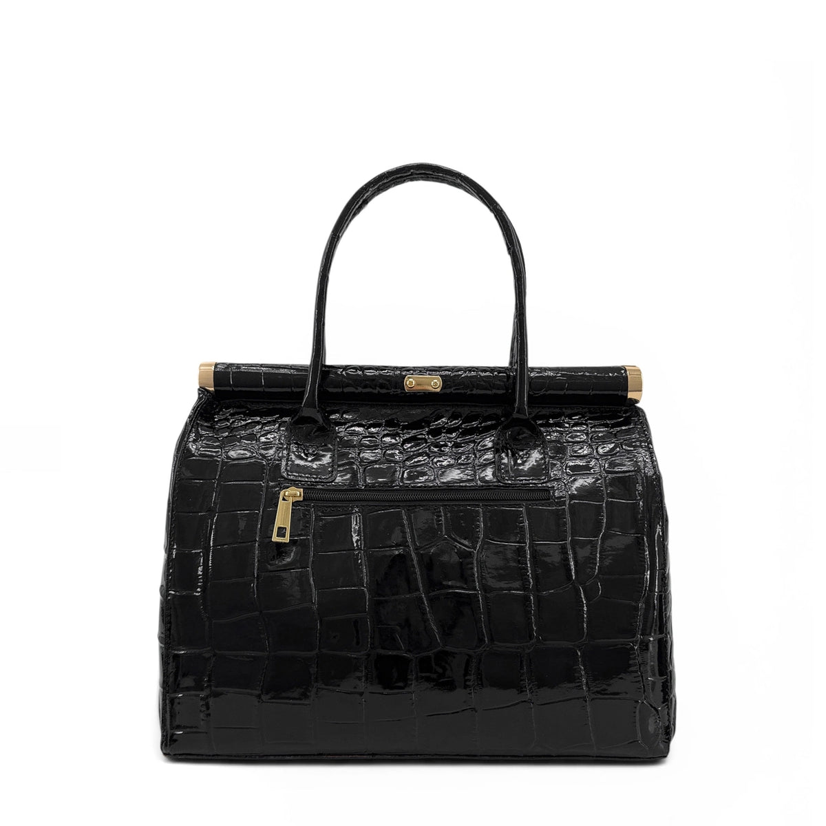 Sac bowling en cuir à motif crocodile TROCADERO CROCO Noir