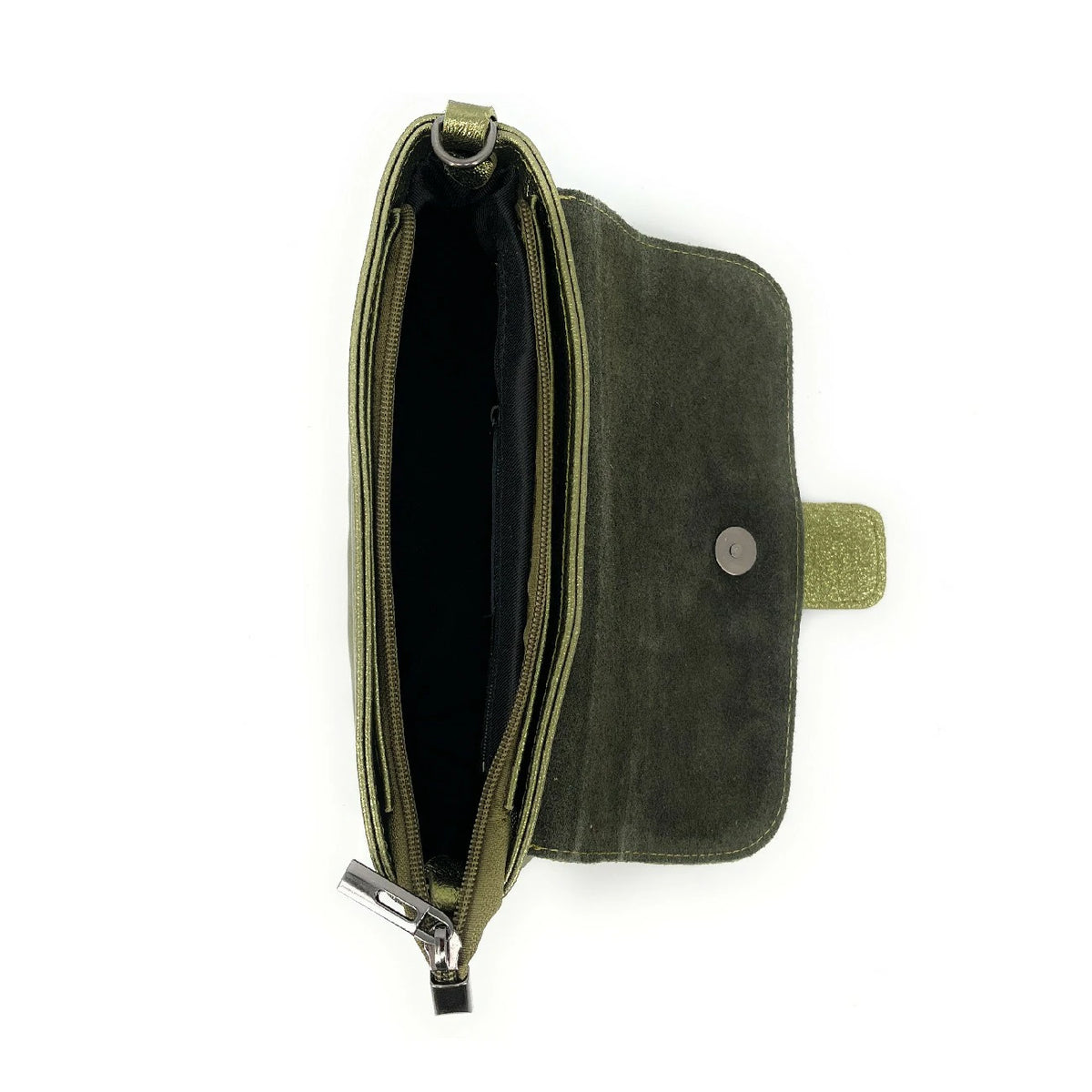 Mini-Tasche aus schillerndem Leder VERONE Khaki irisierend