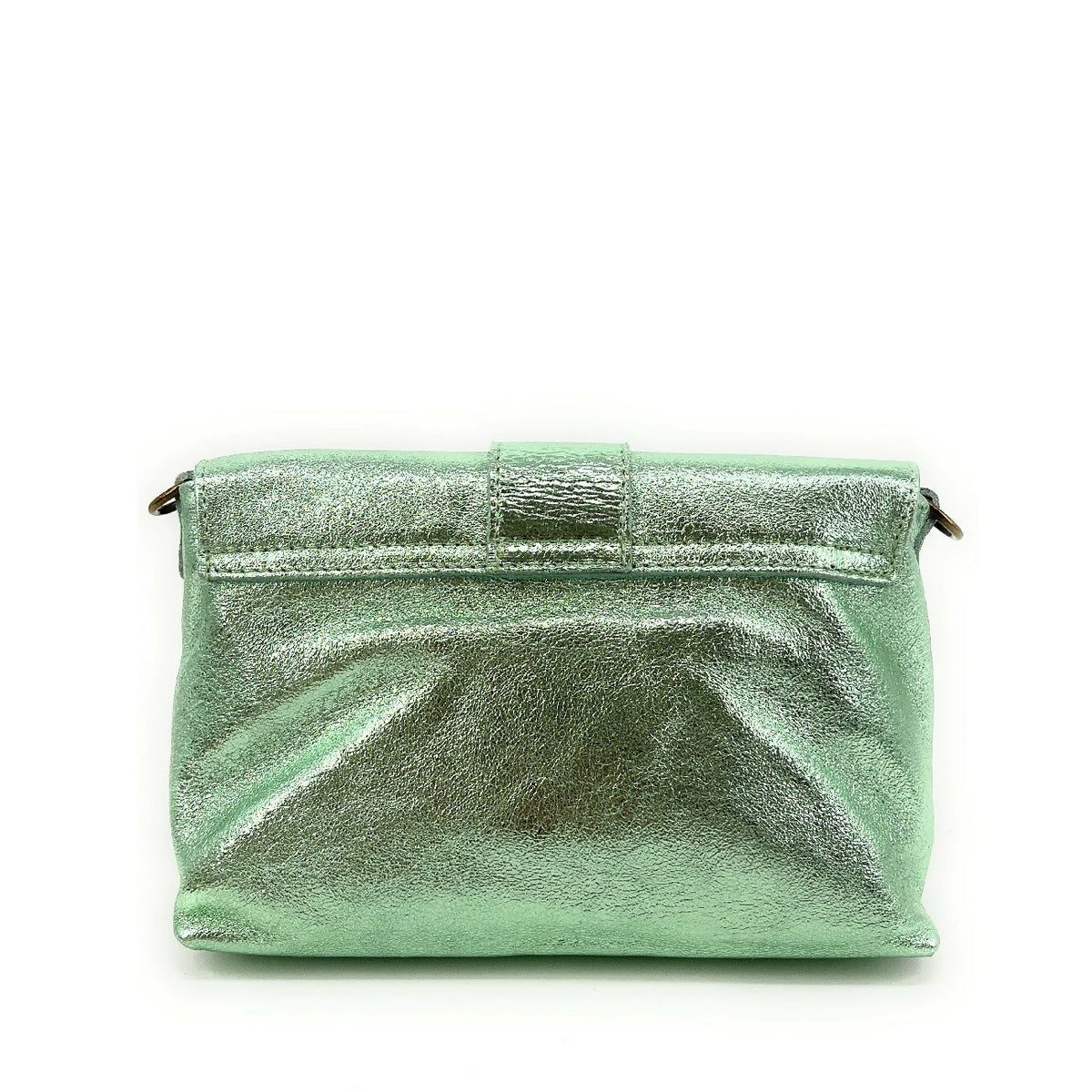 Mini-Tasche aus schillerndem Leder VERONE Frostminze