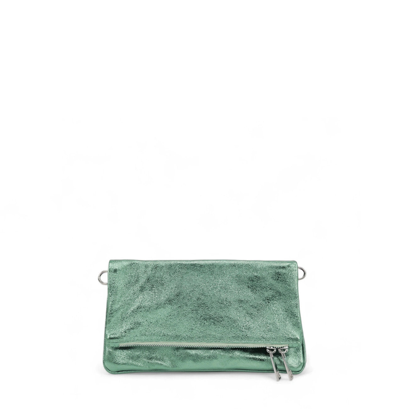 Sac pochette en cuir irisé ROXANE Menthe givrée