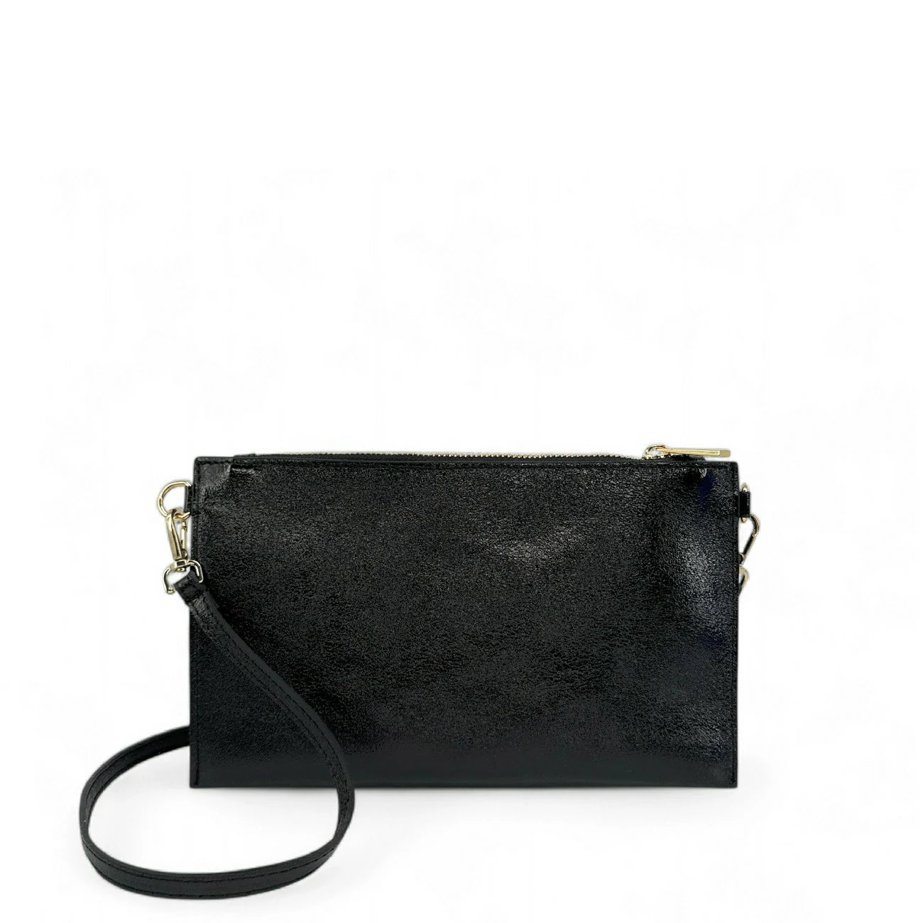 Ensemble sac pochette et porte-cartes en cuir irisé TWICE Noir irisé