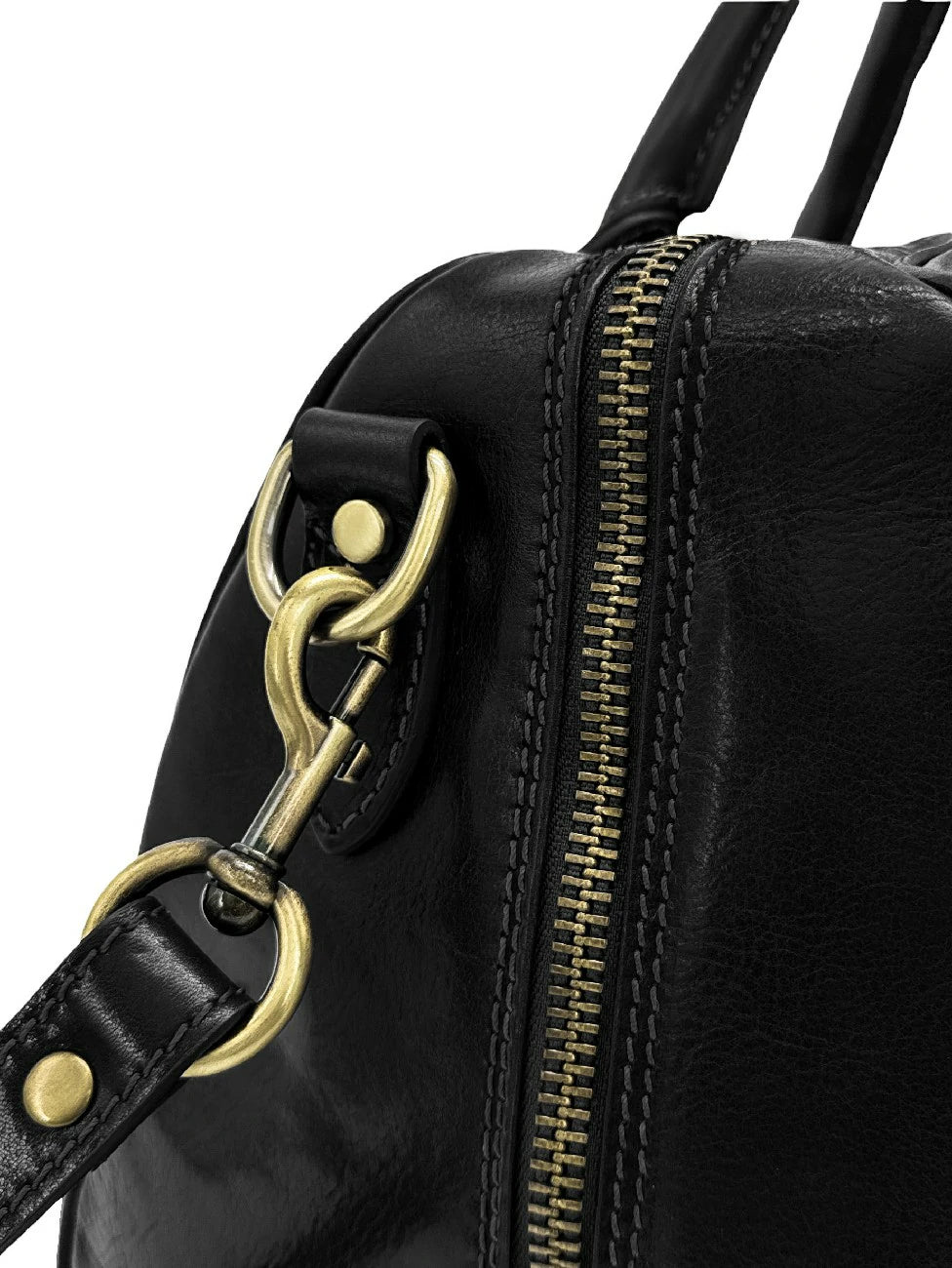 Reisetasche aus Glattleder ANGKOR Schwarz