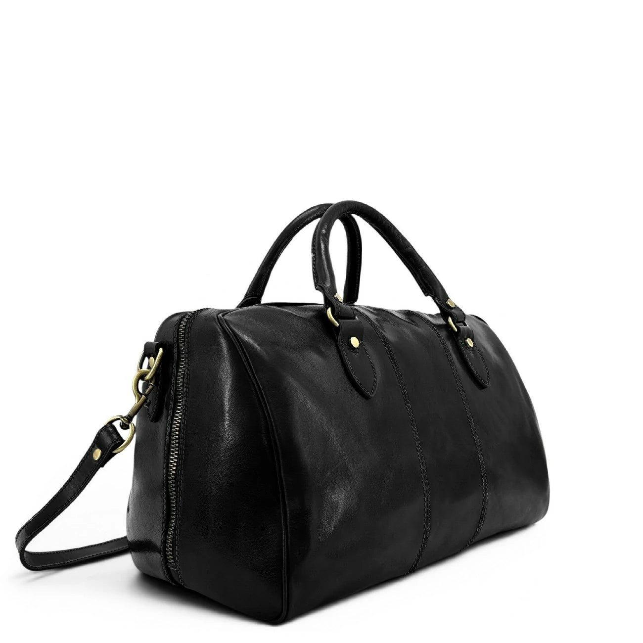Smooth leather travel bag ANGKOR Noir