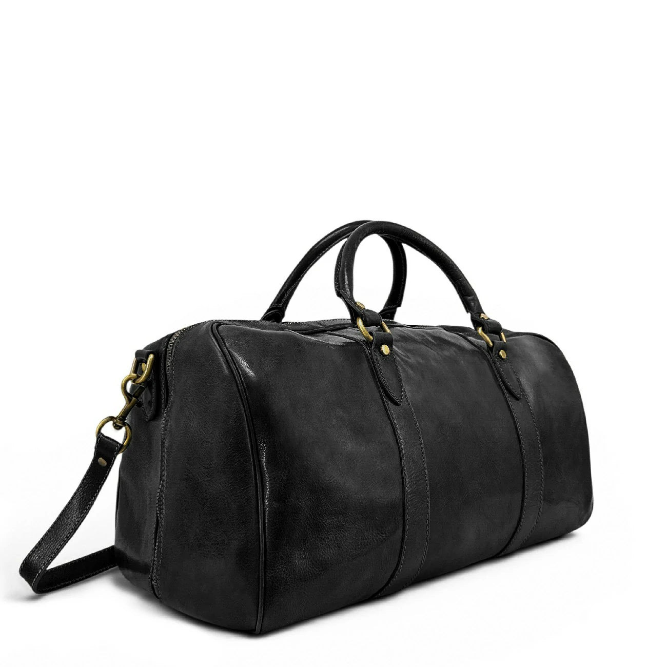 Smooth leather travel bag KALAHARI Noir