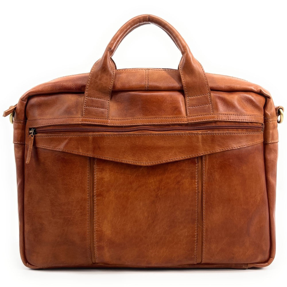 Sac sacoche à bandoulière en cuir souple vintage ASTON Camel