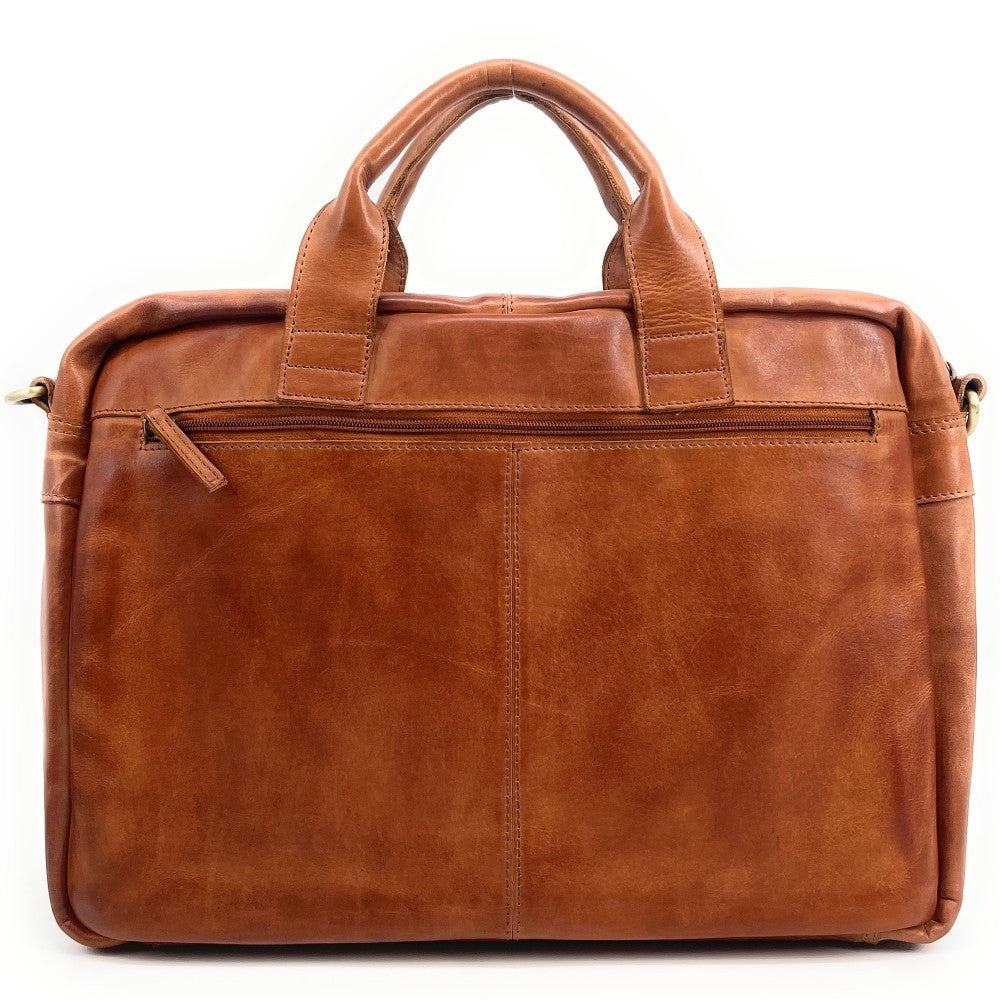 Sac sacoche à bandoulière en cuir souple vintage ASTON Camel