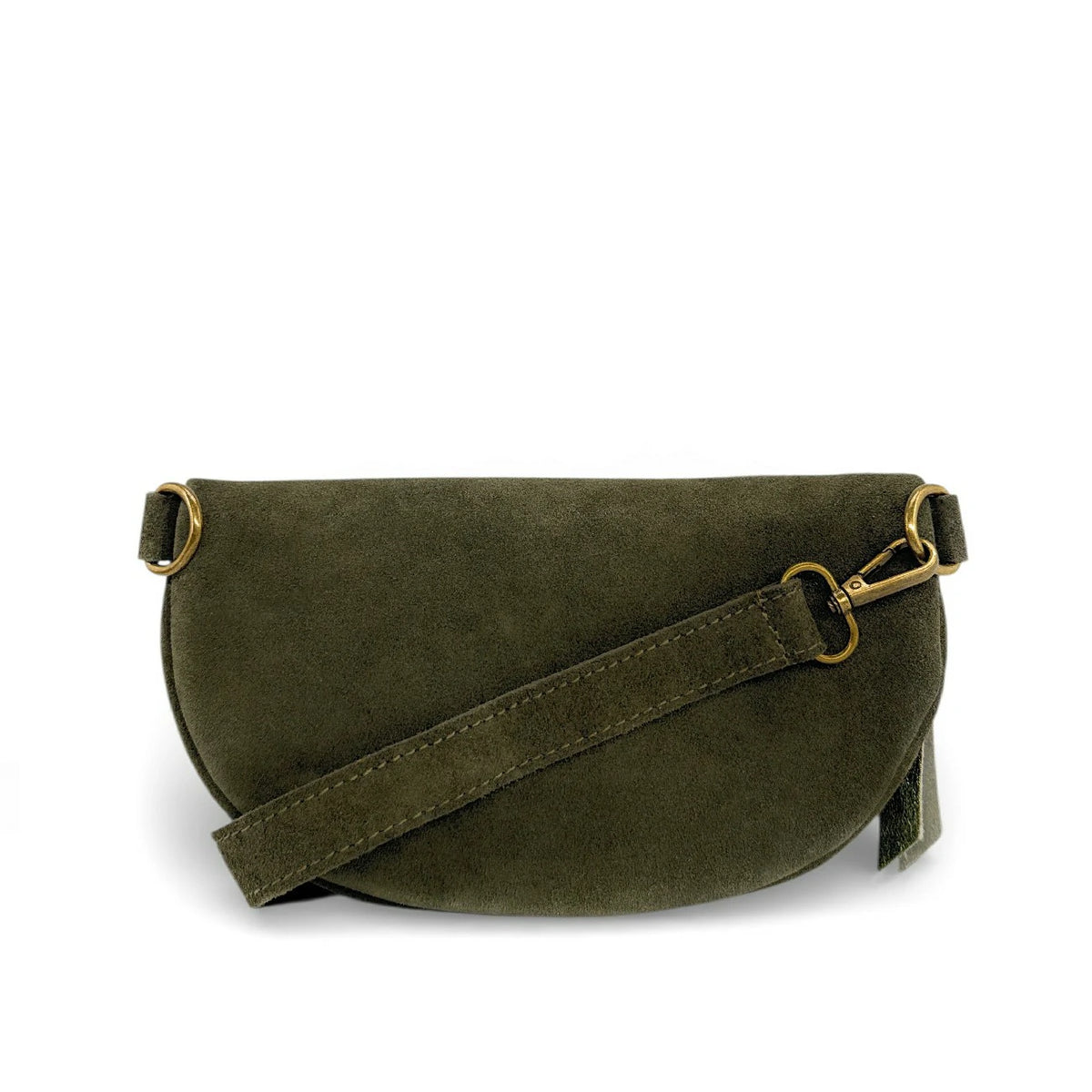 Marsupio in pelle scamosciata LOU SUE Verde kaki scuro