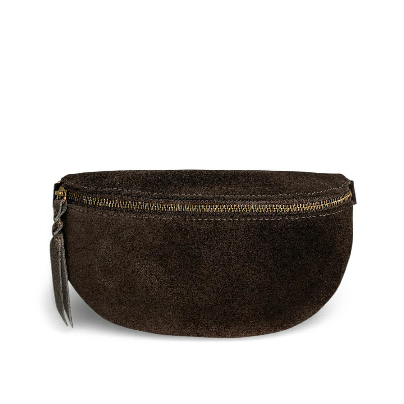 Sac banane en daim LOU SUE Marron chocolat