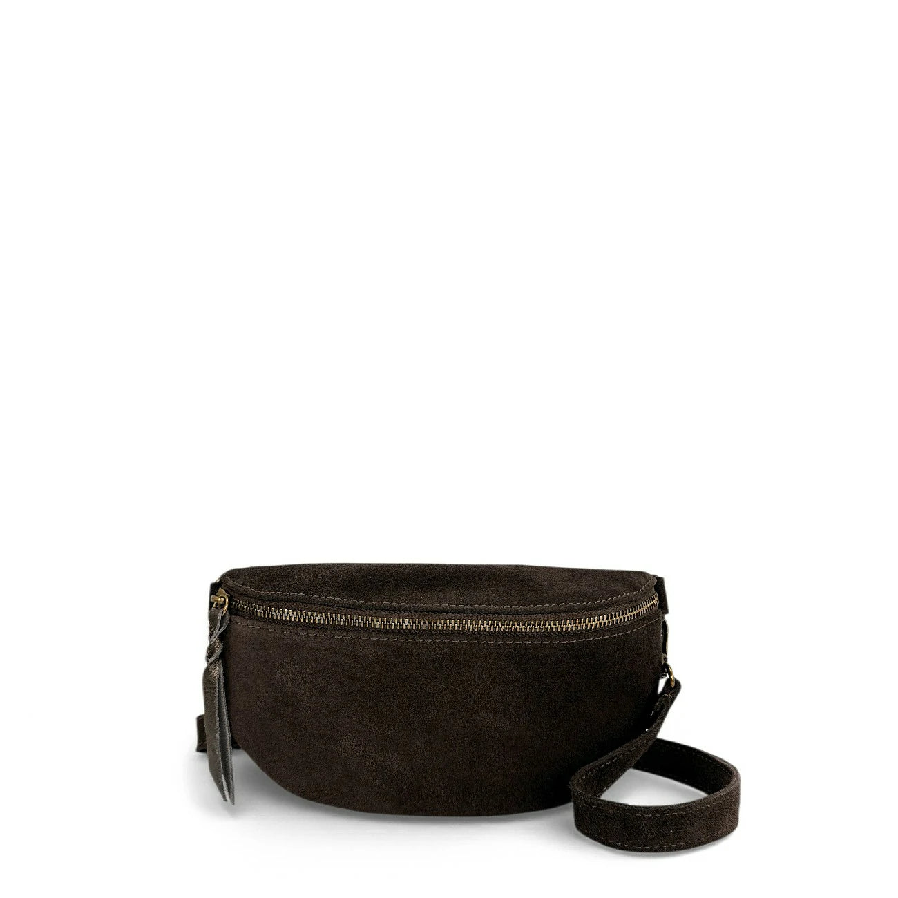 Sac banane en daim LOU SUE Marron chocolat