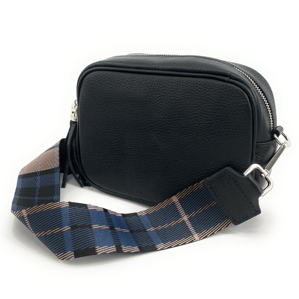 Bandoulière amovible pour sac à main TARTAN argenté Bleu