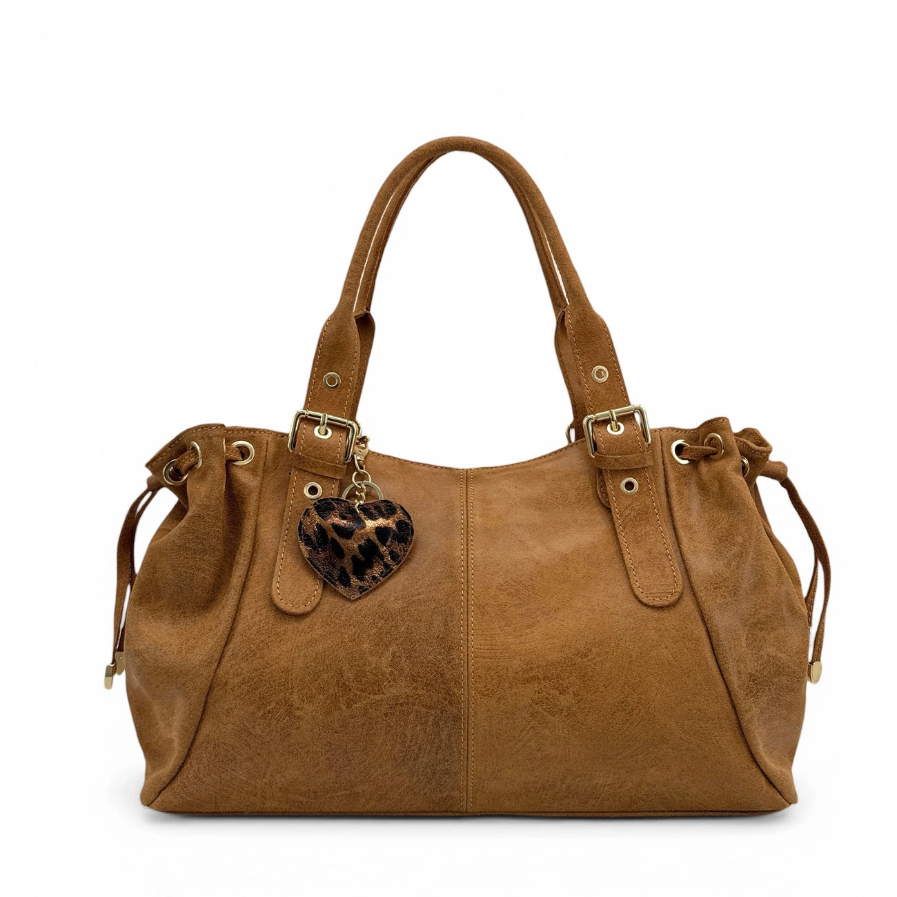 Porte-clés en cuir irisé COEUR GOLD Léopard
