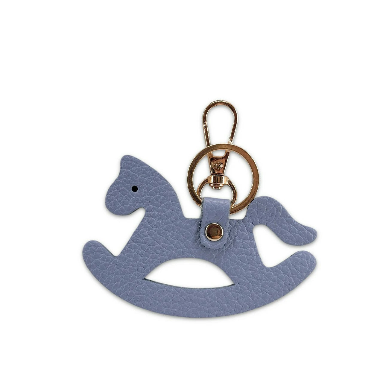 Porte-clés en cuir grainé ROCKY PONY Bleu glacier