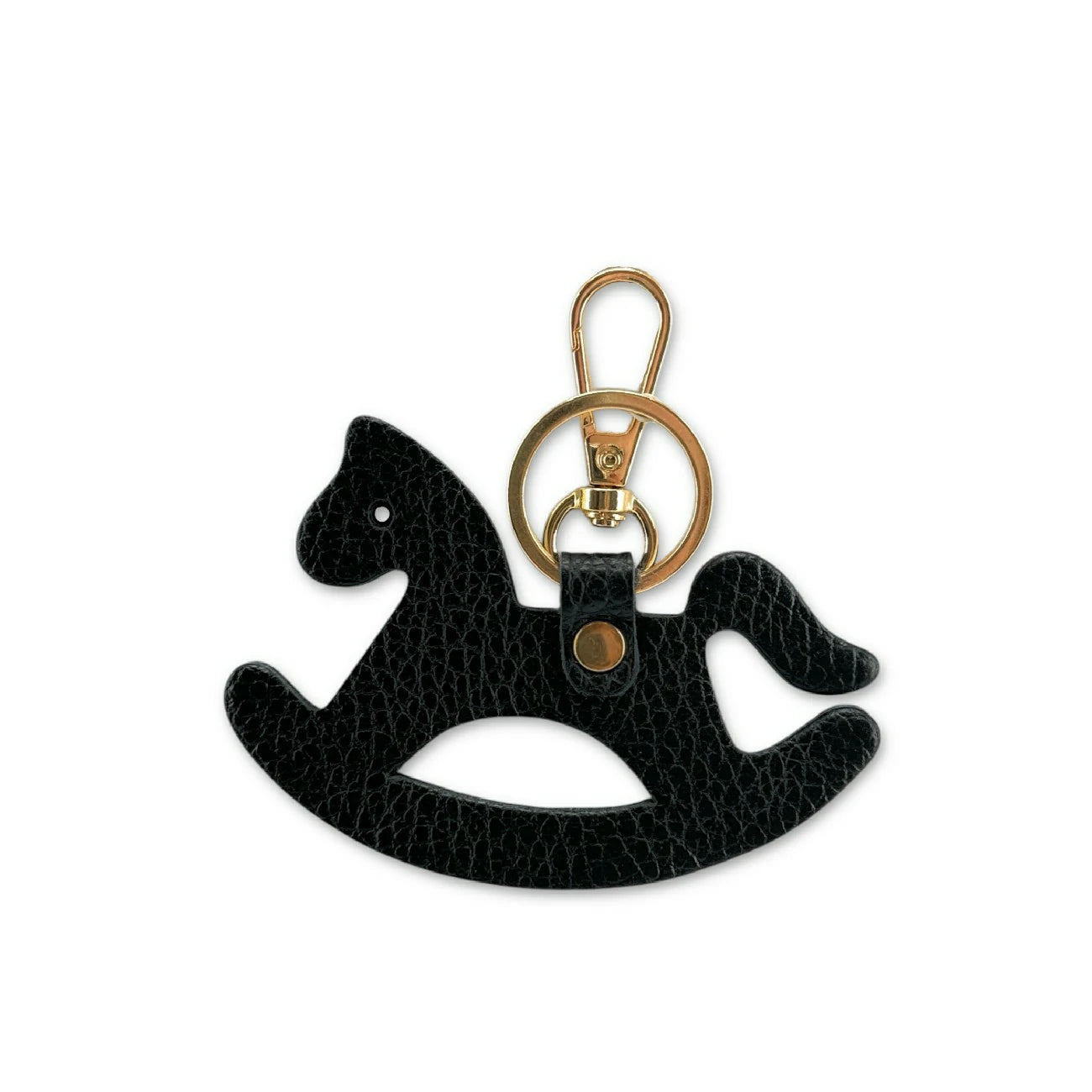 Porte-clés en cuir grainé ROCKY PONY Noir