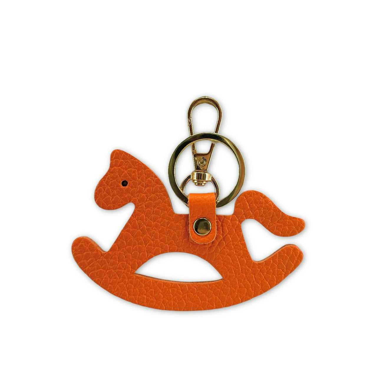 Porte-clés en cuir grainé ROCKY PONY Orange