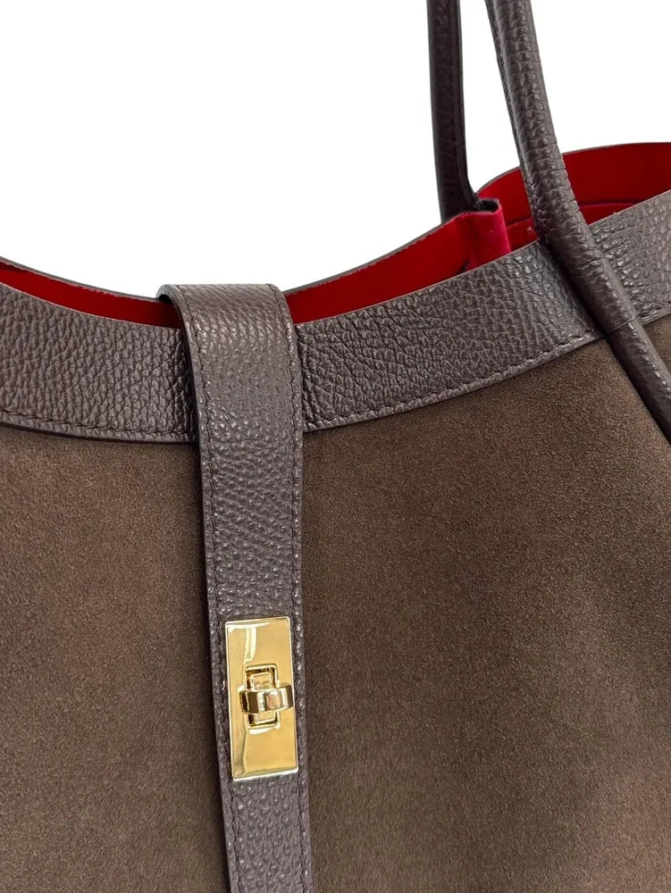 Cabas bowler bi-matière ABERDEEN Chocolat