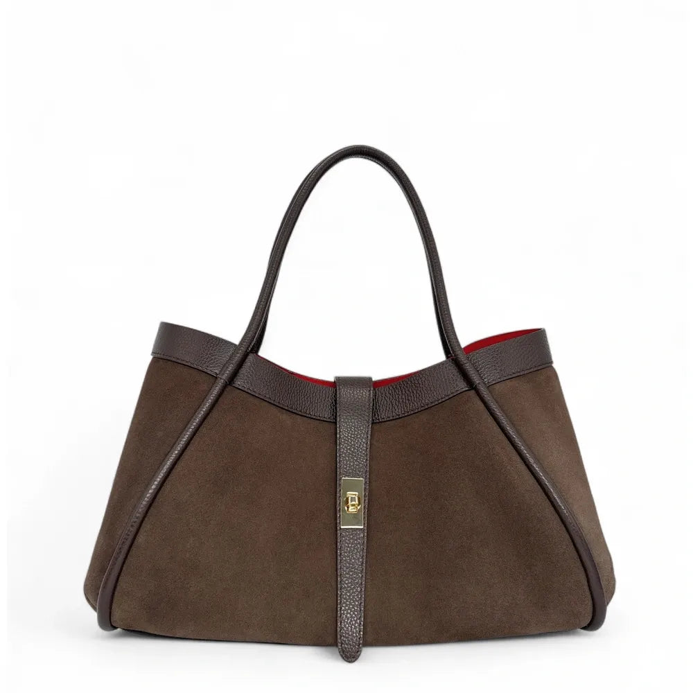 Cabas bowler bi-matière ABERDEEN Chocolat