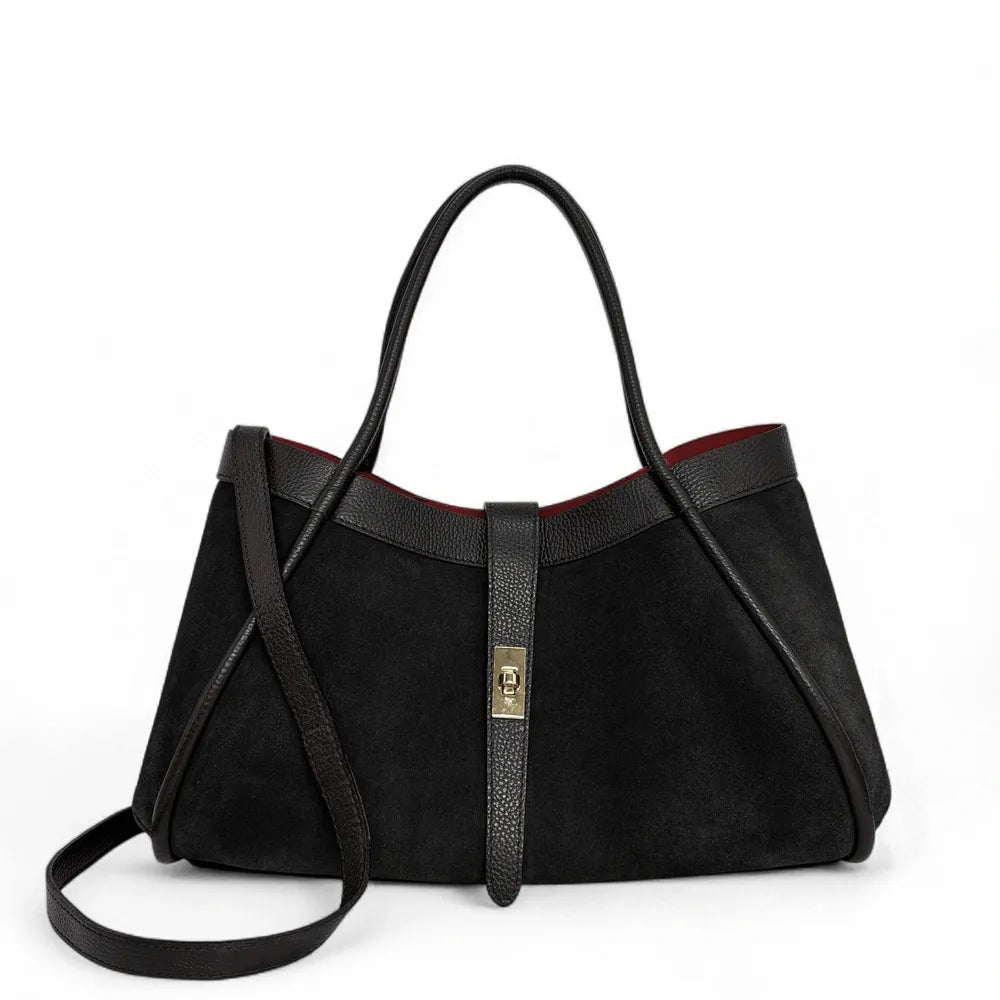 Cabas bowler bi-matière ABERDEEN Noir