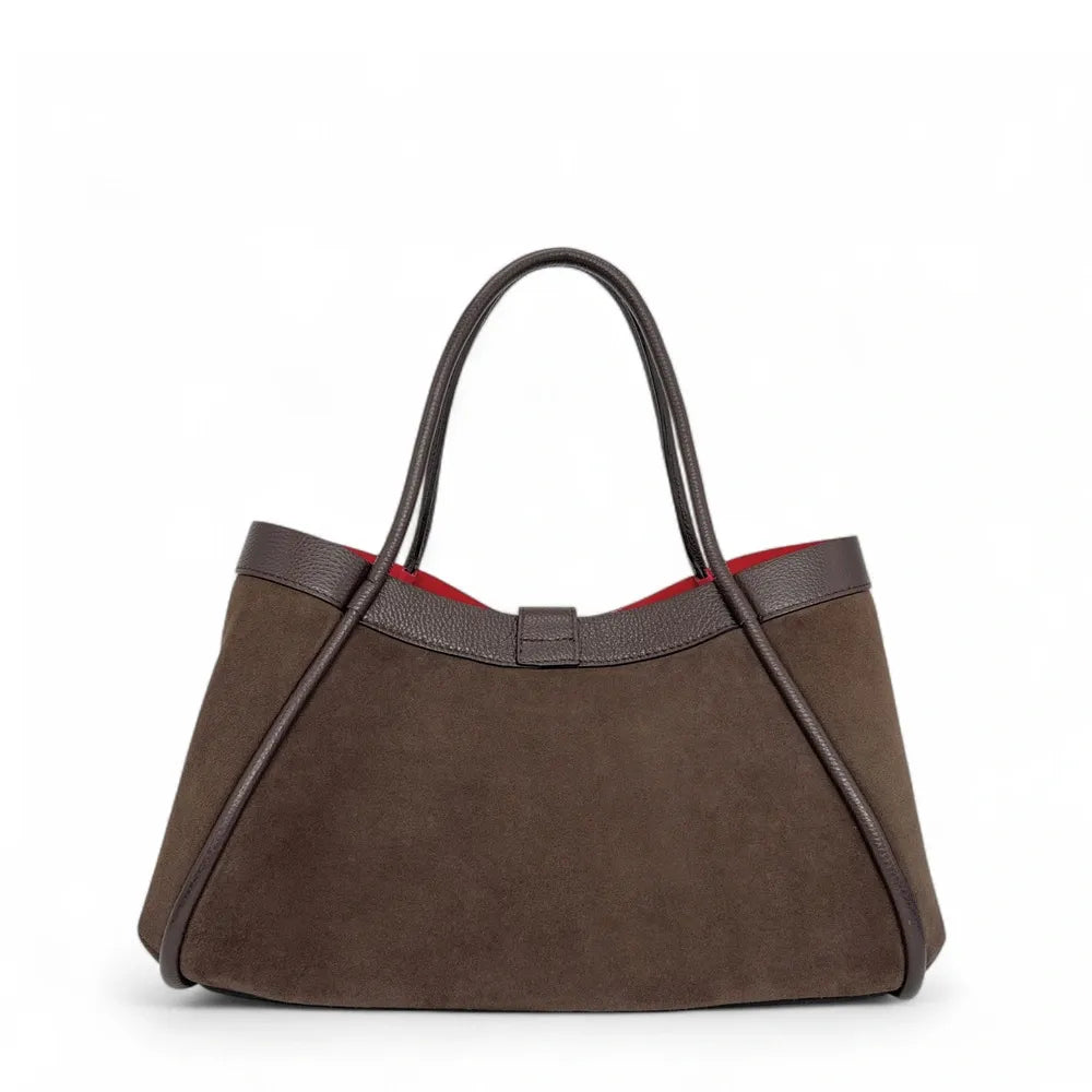 Cabas bowler bi-matière ABERDEEN Chocolat