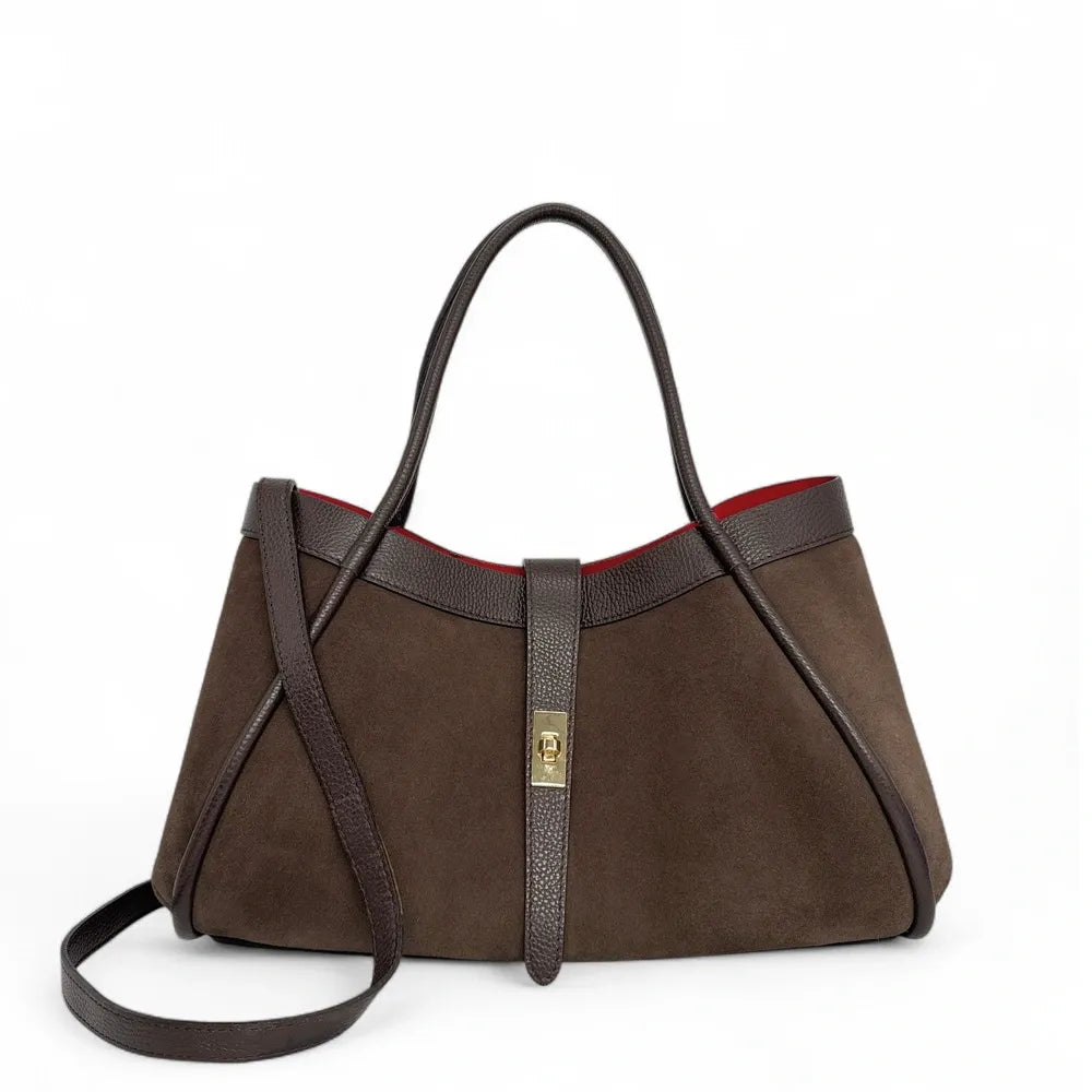Cabas bowler bi-matière ABERDEEN Chocolat