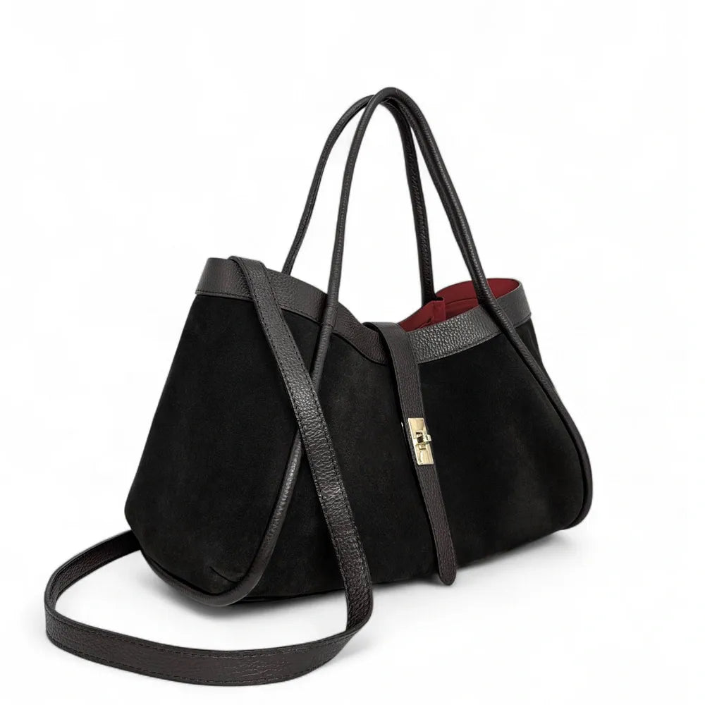 Cabas bowler bi-matière ABERDEEN Noir