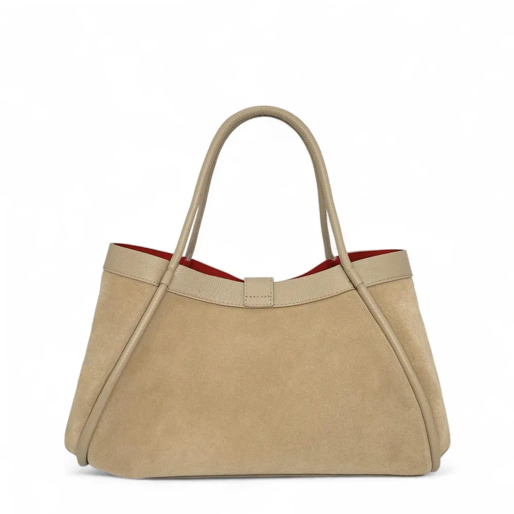 Cabas bowler bi-matière ABERDEEN Beige crème