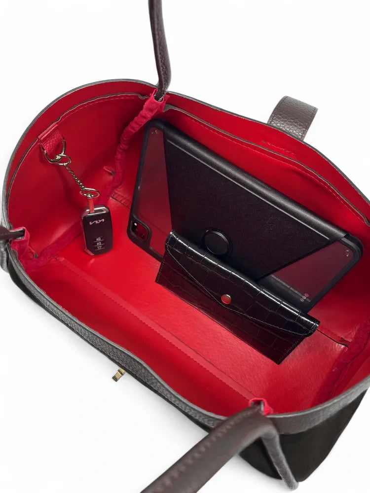 Cabas bowler bi-matière ABERDEEN Noir