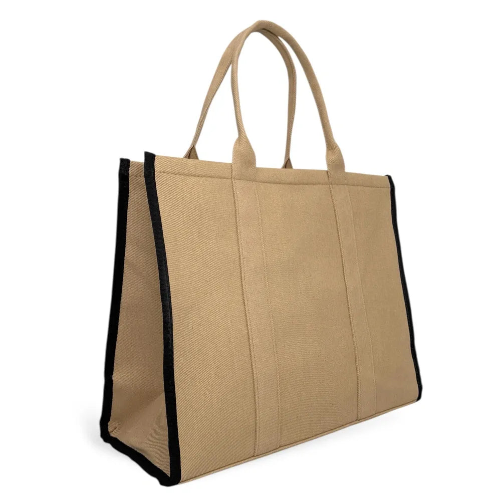 Cabas shopping en toile canvas LE CABAS Taupe