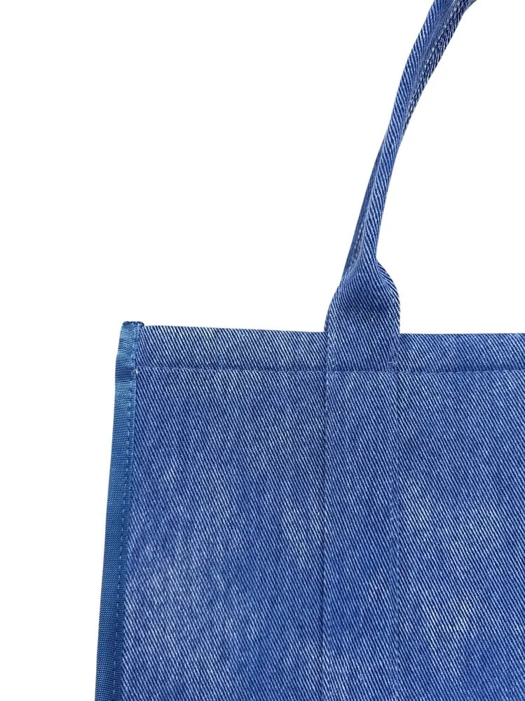 Cabas shopping en toile canvas LE CABAS Bleu denim