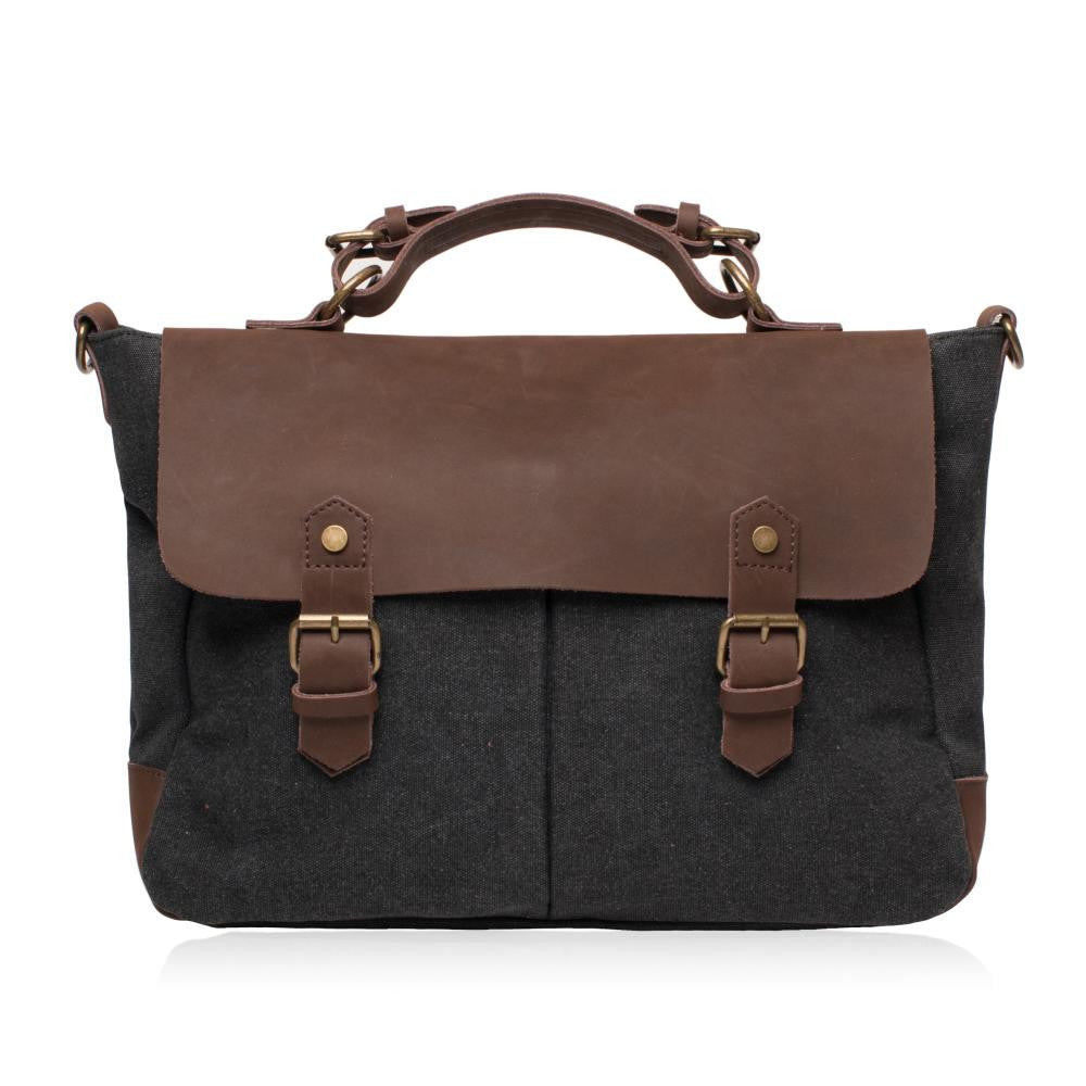 Cartable toile et cuir MOOREA Noir