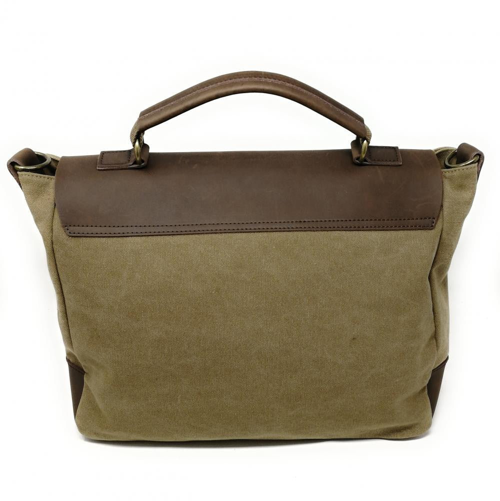 Cartable toile et cuir MOOREA Kaki