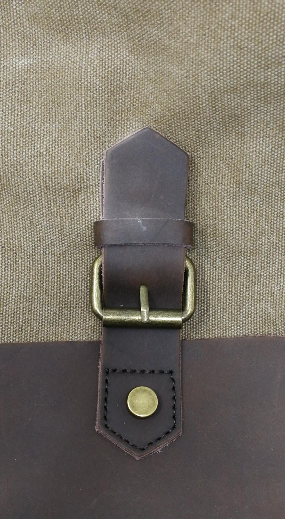 Cartable toile et cuir MOOREA Kaki