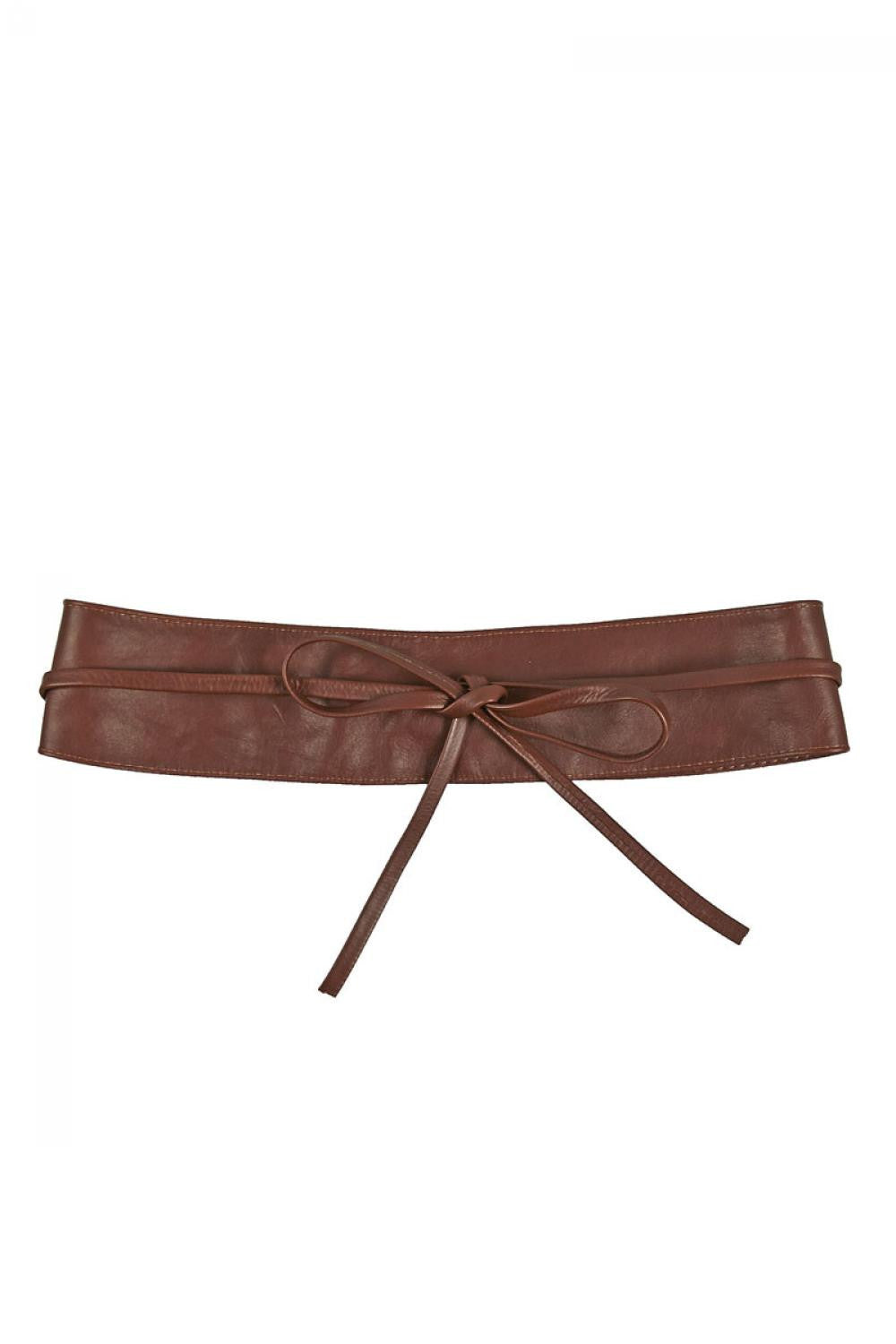 Ceinture large en cuir italien très tendance BELT Châtaigne