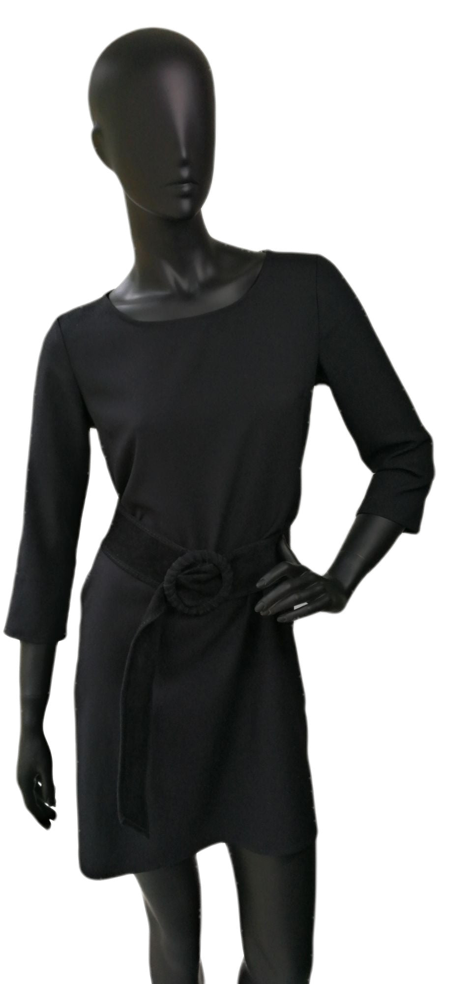 Ceinture large en croûte de cuir italien SPARROW Noir