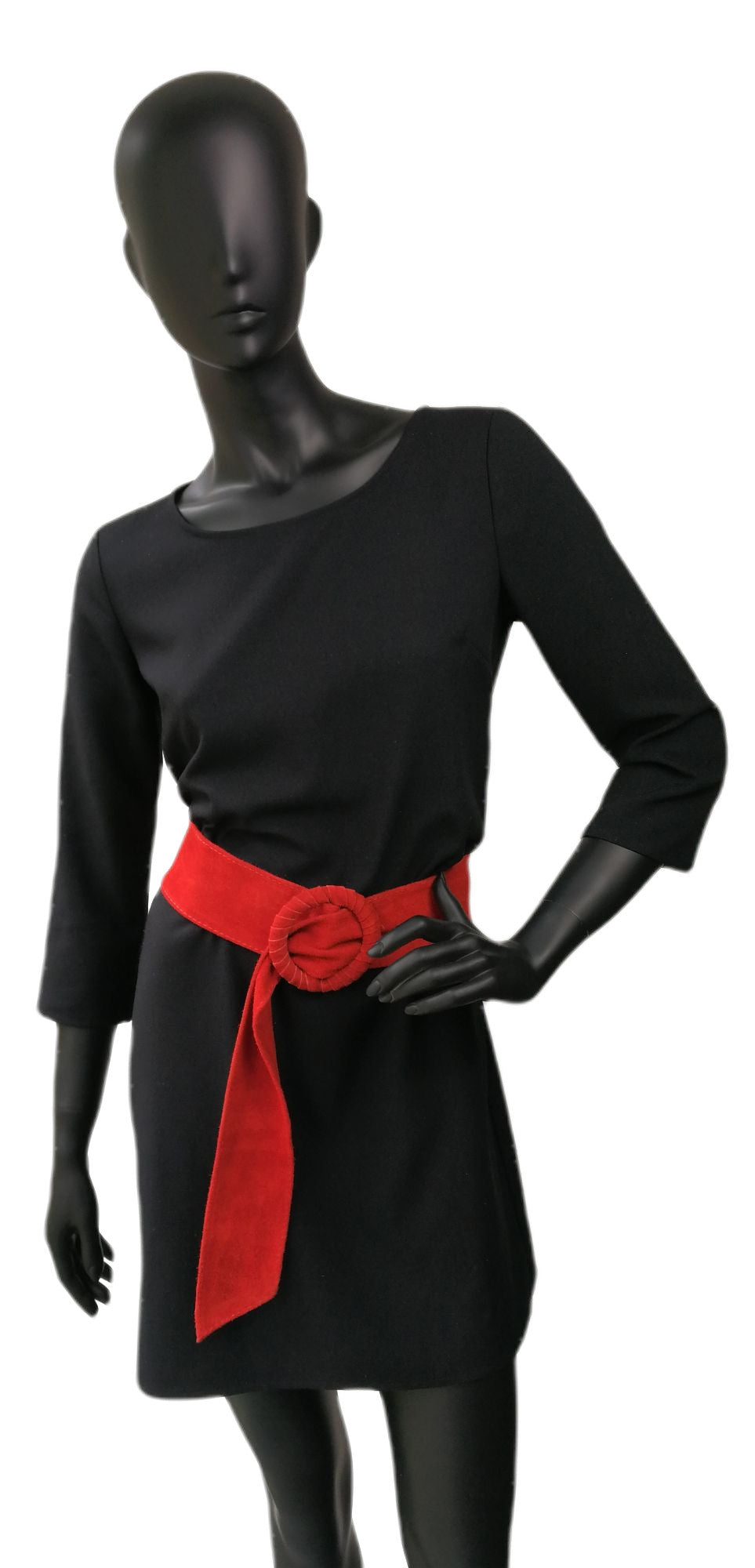 Ceinture large en croûte de cuir italien SPARROW Rouge garance