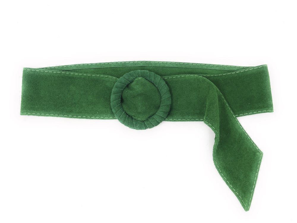 Ceinture large en croûte de cuir italien SPARROW Vert anglais