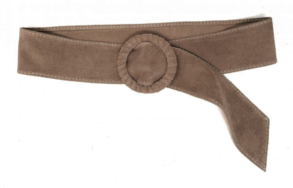 Ceinture large en croûte de cuir italien SPARROW Taupe foncé
