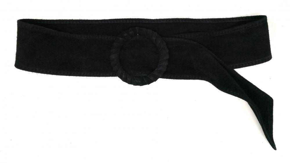 Ceinture large en croûte de cuir italien SPARROW Noir