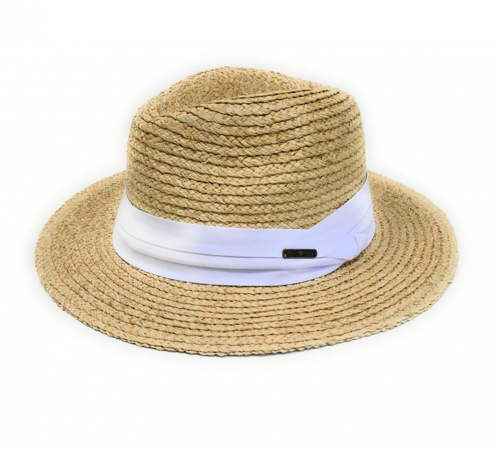 Chapeau en paille tressé brute PANAME Blanc