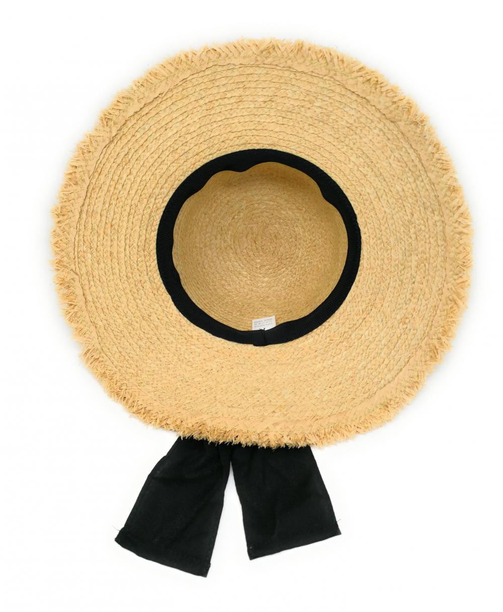 Chapeau en paille tressé CANOPEE Noir