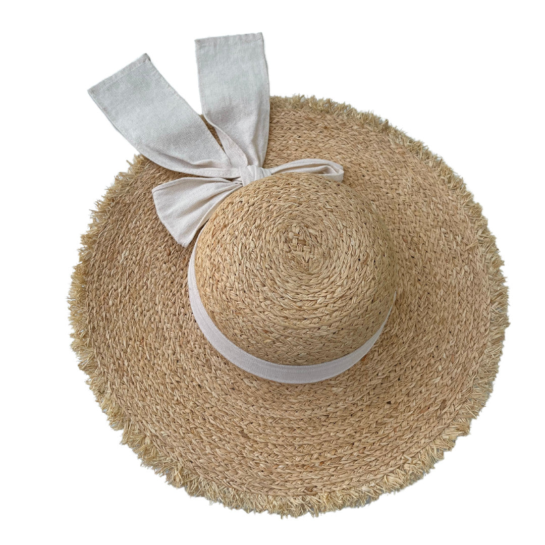 Chapeau en paille tressé CANOPEE Beige crème