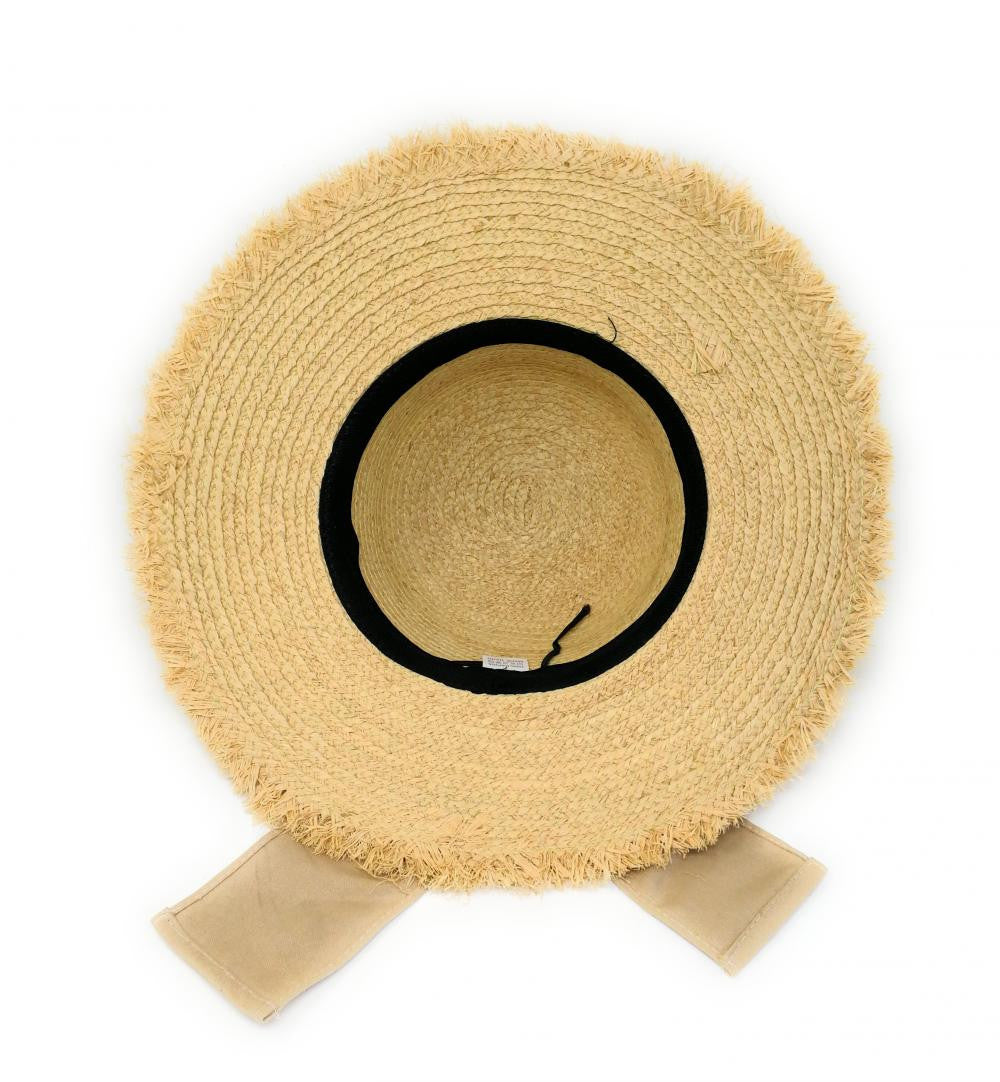 Chapeau en paille tressé CANOPEE Taupe clair