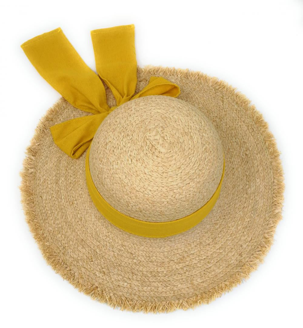 Chapeau en paille tressé CANOPEE Jaune tournesol